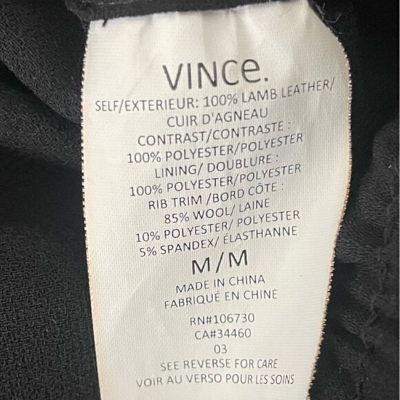 NWT Vince Black Lamb Leather Crepe Mixed Media Jogger Pants Trousers - Picture 12 of 12